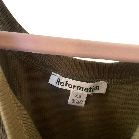 Reformation Olive Green Ribbed Tank Top - Picture 6 of 6